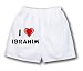 White Boxer Short with I Love Ibrahim