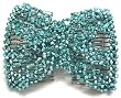 Hair Bling Metallic Aqua Teal Blue Hugger Beaded Double Comb 76004