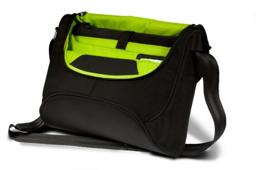 Be.ez 100673 LA besace 13 Addict Wasabi Messenger Bag for Macbook 13.3 (Black / Wasabi), Laptop Messenger Bag