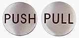 C.R. LAURENCE RPP2BS CRL Brushed Stainless 2 Round Push/Pull Set - Etched Stainless Steel