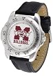 Mississippi State Bulldogs Suntime Mens Sports Watch w/ Leather Band - NCAA College Athletics