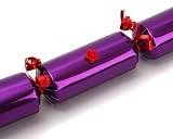 Make Your Own Christmas Crackers - Metallic Purple with Red trim /Pk 6