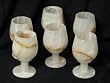 White Onyx Glasses Goblets 6 Pc Set Beautiful Gift