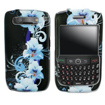 blue flower snap on hard skin cover case for blackberry curve 8900 cheap price