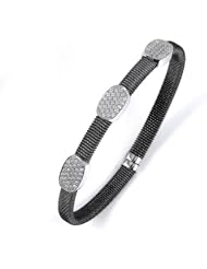 Sterling Silver - Silver Cubic Zirconium Bangle