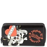 Classic Love Kills Slowly Zip Around Wallet - Black