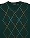 Arrow Men's Long Sleeve Fine Gauge Knit V-Neck Sweater, Dark Teal Green & Grey Argyle - Small