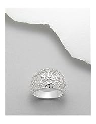 Flower Ring In 92.5 Sterling Silver