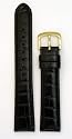 Men's Alligator Grain Watchband - Color Black Size: 18mm Watch Strap