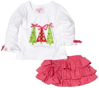 Mud Pie Baby-girls Infant Triple Tree Tee and Ruffle Skirt Set