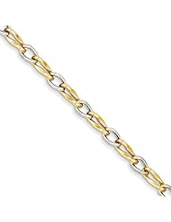 14k Two-tone Open Link Bracelet Length 8"