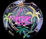Flamingo Frolic Design - Hand Painted - Platter/Serving Plate - 13 inch diameter