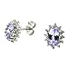 Oval Tanzanite and Diamond Earrings