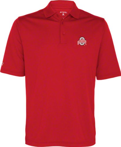 NCAA Men's Ohio State Buckeyes Exceed Desert Dry Lite Polo (Dark Red, Medium)