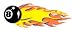 Sports : Aufkleber 8Ball mit Flammen Sticker (Nr. 0432)