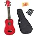 Mahalo U-30RD Painted Soprano Ukulele Bundle with Gig Bag, Tuner, and Polishing Cloth - Red