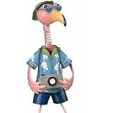 Flamingo Man Garden Statue