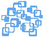 Ice Blue Funky R/ Squares Wall Vinyl Sticker Decal 20 Pieces 6inch & Smaller