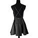 Moxeay® Back Straps Cross Sexy stretch Swing Skater Dress (L, Black)