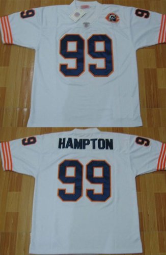 Chicago Bears 99 Dan Hampton Throwback White Jerseys Authentic Football Jersey Size 48-56 (Please Select the Size When You Order, Can Do Drop Shipping)