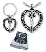 Dangling Crystal Scroll Heart Key Ring