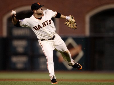 Texas Rangers v San Francisco Giants, Game 1: Freddy Sanchez Photographic Poster Print by Ezra Shaw, 24x32