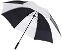 Gustbuster Pro Series 58" Ladies Umbrella Black/White  2 Striped Rubber Handle