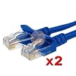 {2PK} BLUE CAT 5 CAT5E RJ-45 ETHERNET PATCH CABLE 14FT