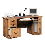 Pine Finish Computer Desk w/ File Cabinet Drawer