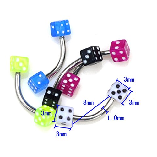 imixlot 30pcs 18g 316L Stainless Steel Curved Eyebrow Tragus Bars Barbell Rings Piercing Jewelry