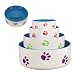 Pet Studio Woof Dish 4 In Orange Pawprint