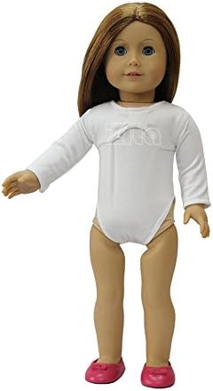 ZITA Doll Clothes -Various Long sleeve Swimsuit fits for American's Girl Doll &amp; other 18 inch Dolls, White, Blue, Pink, Rose Red color available. (White-FBA Service)