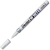 Pentel Permanent Marker, White, Fine Point, 1 Pack (100W-S)