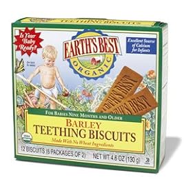 Earth's Best Teething Biscuits- Barley - 4.6 Oz (Pack of 6)