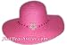 Braided Hat with 4" Brim with Cowry Shell Flower, Pink