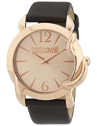 Just Cavalli Womens R7251576501 Eden Rose Gold Ion-Plated Coated Stainless Steel Brown Leather Watch