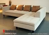 2PC NEW MODERN GREY FABRIC SECTIONAL SOFA S4805