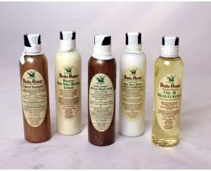 Dudu Osum 100% Pure COMPLETE SET (Natural Shampoo, Raw Shea Butter Moist Conditioner, Sheabutter Lotion, braiding spray, and Oil Moisturizer) Plus 1 Free of Apple EYE Pencil Color: Radiant Blue