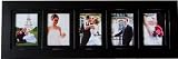 Collage Picture Frames 4x6 Frame with 5 openings, Black Wood-Multi Opening Photo Frames With Hand-Sanded (Distressed) Edges