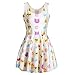 Ninimour- 3D Digital Print Emoji Print Skater Clubwear Ball Party Dress