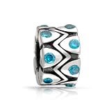 Bling Jewelry 925 Sterling Silver Blue Topaz CZ December Birthstone Bead Fits Pandora