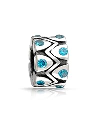 Bling Jewelry 925 Sterling Blue Topaz CZ December Birthstone Bead Fits Pandora