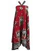 Red Magic Wrapskirt Dress Vintage Silk Sari Wrap Around Coverup Onesize