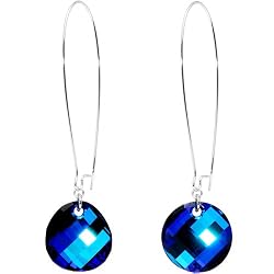 Handcrafted Bermuda Blue Shiny Earrings MADE WITH SWAROVSKI ELEMENTS
