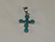 Sterling Silver Turquoise Cross Pendant - PD-0020