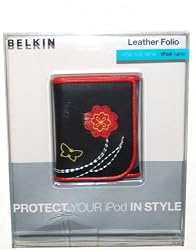 Belkin iPod nano 3rd Generation Video, Leather Folio - Black and Red with Flower.  Fits 4GB / 8GB (1 Case)