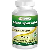 Best Naturals Alpha Lipoic Acid 600 mg Capsules, 120 Count