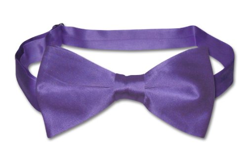 BIAGIO SILK BOWTIE Solid PURPLE Indigo Men's Bow Tie NEW
