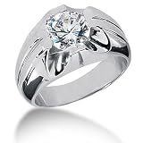 Men s 14K Gold Diamond Ring 1 Round Stone 2.50 ctw 12514K-MDR1227