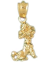 Dazzlers Solid 14k Gold Poodle Dog Charm Pendant Available in three colors from jewelsberry (weights: 1.4 grams only)